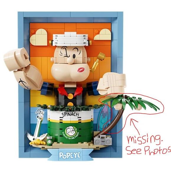 Pantasy Popeye The Sailor 3D Portrait Set 8" 99% Complete Missing Box EUC - Picture 2 of 10